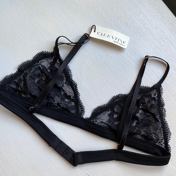 Valentine black NYC by jonas & brown bra lace size XS wireless NWT - Picture 4 of 11